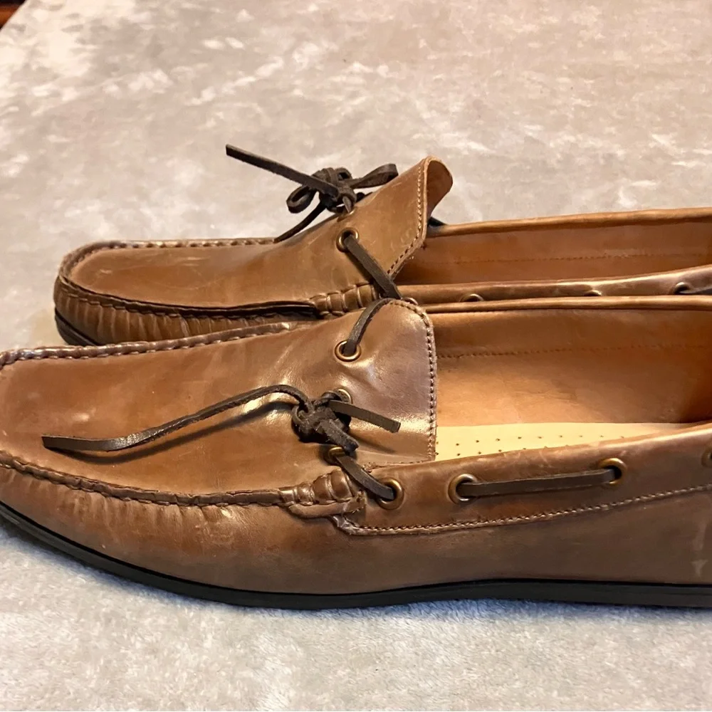 GBX Henley Men's‎ Tan Leather Boat Shoes Moccasins Loafers Driving Old Money